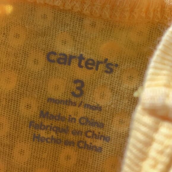 NEW Carter’s Baby Girl Yellow Ruffle One Piece Ladybug 🐞 Polkadot Pattern 3 Mo - Picture 4 of 6